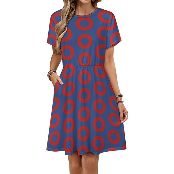 Phish Donut Sundress Short Sleeve Dress Summer Women Clothes Dress for Women Dresses