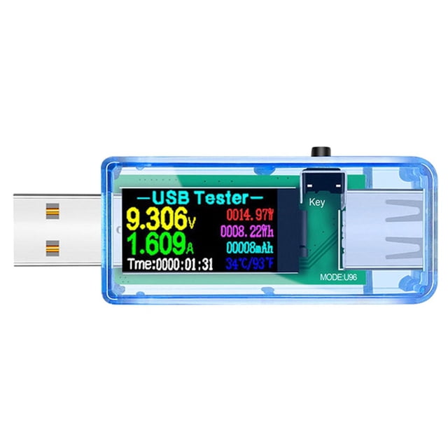 Probador USB Voltímetro digital CC Amperímetro Voltaje Amperímetro Detector Cargador de energía móvil Indicador azul
