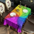 thumbnail image 2 of Rainbow Tie Dye Spiral Pattern Rectangle Tablecloth 60"x102",Waterproof Polyester Rectangle Table Cloth, Wipeable Spillproof Polyester Tablecloth for Dining, Camping, Indoor and Outdoor, 2 of 6
