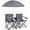 Gray, variant on Biotree Double Camping Chair with Removable Umbrella Portable Folding Loveseat with Cooler Bag and Cup Holders for Beach Picnic, Pink