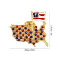 thumbnail image 3 of Broche con La Bandera de Ee.Uu. Uu., Diseño de Cristal Esmaltado, Colores Dorado y Plateado, Elegante Prendedor de Solapa, Accesorio Único para Ropa, Bufandas, Bolsos, Sombreros, Día de Los Caídos, D, 3 of 6
