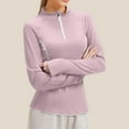 thumbnail image 2 of Summer Tops for Women Long Sleeve High Elasticity Fitted Yoga Running Suit For Fitness And Yoga Thermal V Neck Tops Women Long Sleeve Dress Blouse Undershirt Short Womens Camisole Pink L, 2 of 5