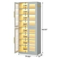 thumbnail image 2 of KIOOTTO Meridian Series: 67" (170cm) Titanium Slate Display Gallery, Integrated LED Ambient Lighting with 8 Adjustable Tempered Crystal Shelves & High-Clarity Dust-Shield Doors, 2 of 7