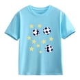thumbnail image 2 of Cethrio Boys Graphic Tees, Activewear Summer Running Short Sleeve Kids T-shirts Light Blue Size 6, 2 of 6