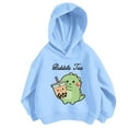 thumbnail image 2 of Piuwrlz Hood Sweatshirts Childrens Girls Boys Long Sleeve Printed Hoodies Loose Hoodie Blue Size 5 Years, 2 of 3