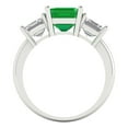 thumbnail image 4 of 4.0ct square emerald cut green emerald 18k white gold 3 stone Bridal Wedding Engagement Promise Anniversary Ring for Women size 4.5, 4 of 7