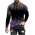 thumbnail image 2 of S-5X Plus Size T Shirts for Men Big & Tall Long Sleeve Crewneck Tees Tops Mens Trendy Gradient Printed Pullover Slim Athletic Workout Tshirts Shirt, 2 of 5