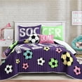thumbnail image 2 of Edredón de f鷗bol para niñas, color morado, juego de 5 piezas completo / tamaño queen Lush Decor 16T006086, 2 of 2
