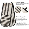 thumbnail image 2 of Yayeee Double Oven Mitt Kitchen Heat Resistant Baking 35" x7" Quilted Glove, Black Stripes, 2 of 6