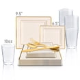 thumbnail image 3 of Disposable Plastic Party Dinnerware Set Square Edge (120-Person Package), 3 of 12