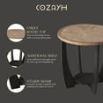 thumbnail image 4 of Open Box COZAYH Rustic Farmhouse Round End Table, Storage Shelf for Living Room, 4 of 12