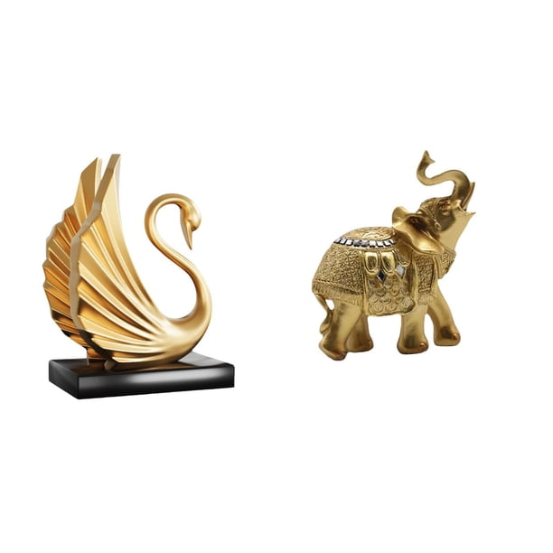 Figura Decorativa De Elefante Cisne, Colección De Estatuas, Pieza De Arte Moderno, Escultura Animal Para Sala De Estar, Armario, Estante, Dormitorio, Escritorio, Decoración Del Hogar.
