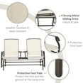thumbnail image 4 of Outsunny 2-Person Outdoor Glider Bench w/ Center Table, Steel Frame for Backyard Garden Porch, Beige, 4 of 9