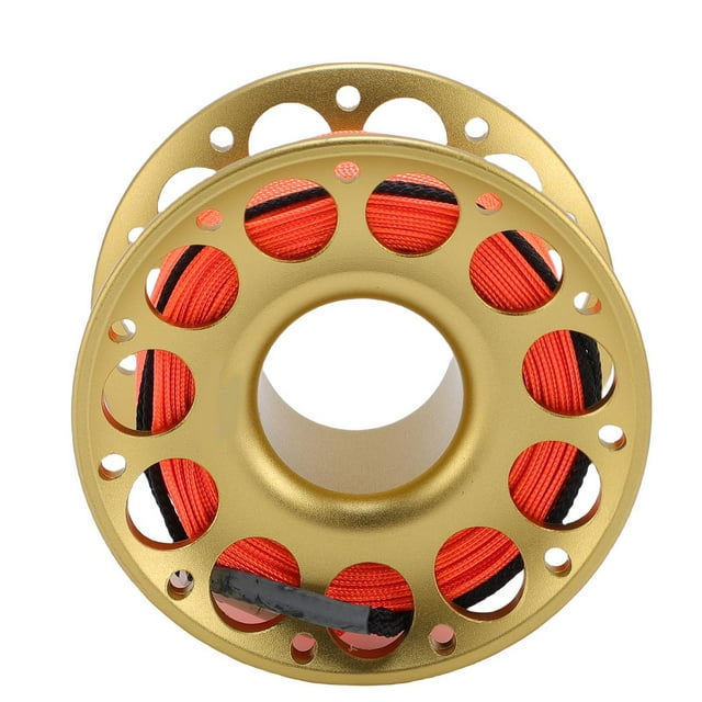 30m Aluminum Diving Spool, Multi Purpose Finger Spool Reel, Dive Reel with Double Ended Hooks for Outdoor Diving Maritime Operations