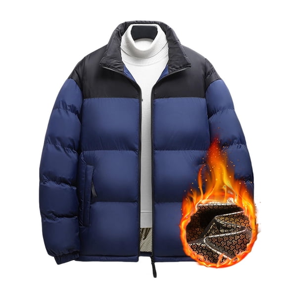 Ruimatai Men's Heated Jacket USB Powered Winter Coat with 6 Heating Zones, Stand Collar Windproof Thermal Insulated Outdoor Sportswear for Cold Weather