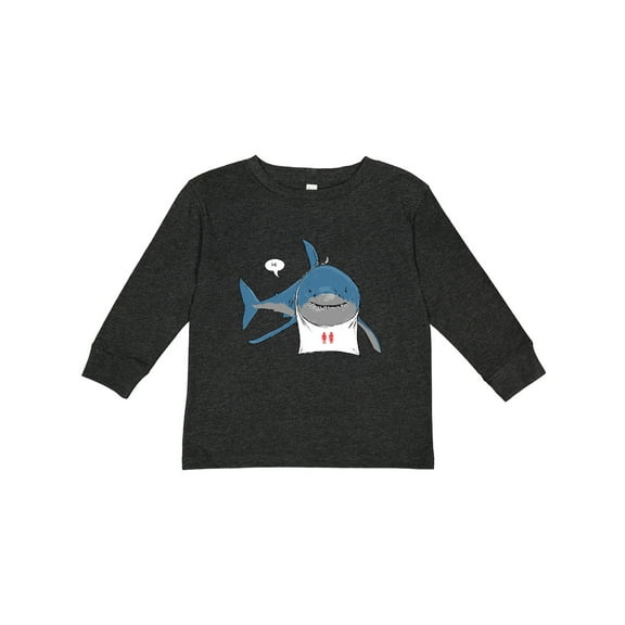 Inktastic Shark Dinner Boys or Girls Long Sleeve Toddler T-Shirt