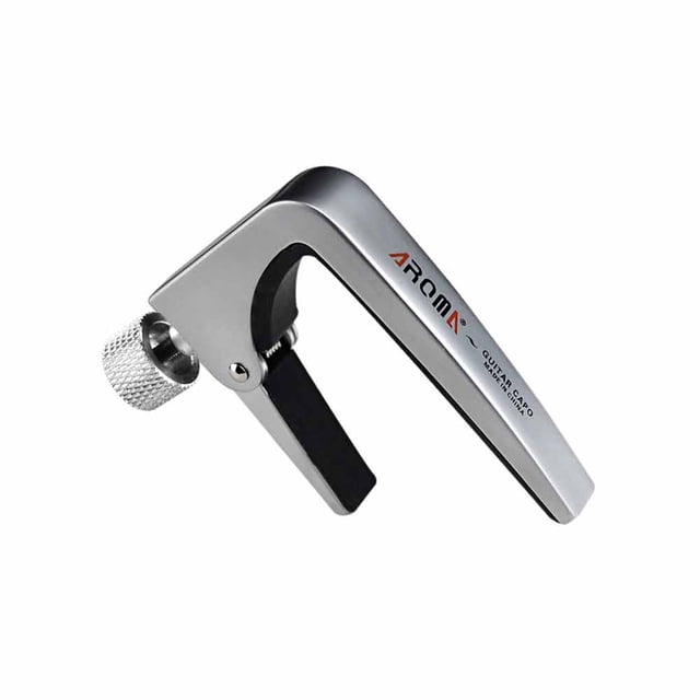 Durable Zinc Alloy Guitar Capo - Silver Universal Quick-Change Clamp with High-Quality Spring & Screw for Secure Tuning, Soft Silicon Cushion String Protection, One-Hand Operation - Lightweight 30g