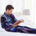 thumbnail image 6 of Picia Feathered Wolf Pattern Men’s Long-Sleeve Sleepwear Set - Soft 2-Piece Loungewear with Pockets, Comfy PJs for Relaxing Nights-X-Large, 6 of 7