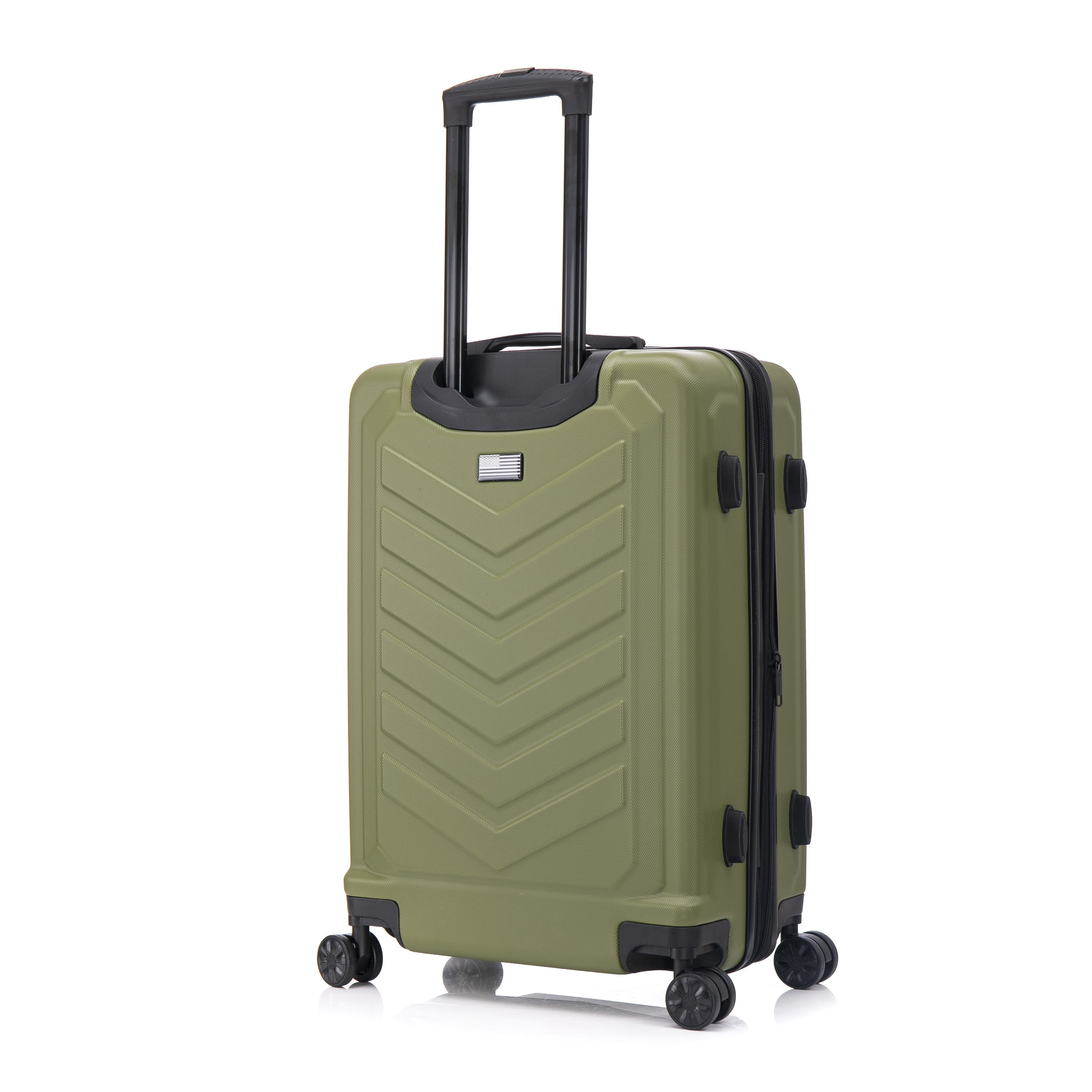 US ARMY FOX PRO 3-piece Luggage Set 20"/24"/28" Expandable Suitcases with TSA Lock Olive Drab