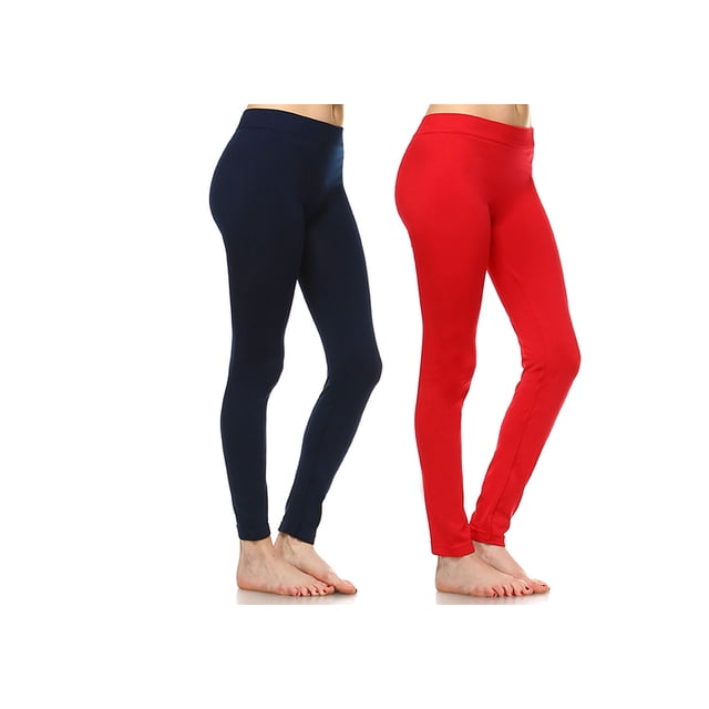 White Mark Leggings Extensibles Doux pour Femmes, Lot de 2