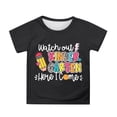 thumbnail image 3 of SOFTCCLO Girls Tshirts Short Sleeve Crewneck Graphic Tees School Season Fun Cartoon Print Stylish Casual Cute Kids T Shirts Size 10-11Y, 3 of 5