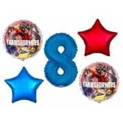 Optimus Prime Bumblebee Transformers 8th Happy Birthday 5 Piece Party Balloons Decoration Set