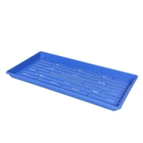 SUNPACK 10” x 20” Heavy Duty Shallow Plastic Seed Starting Tray, Blue, 1" - Lined with Drainage Holes for Excess Water, Ideal for Greenhouses or Indoor Gardening