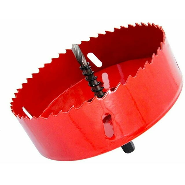 Hss Bi-Metal Hole Saw 125Mm, High-Speed Steel Drill Cutter With Chip Discharge For Masonry Materials And Construction Grade Work