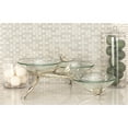 thumbnail image 3 of DecMode 22" x 9" Clear Tempered Glass Bird Serving Bowl with Silver Metal Base, 1-Piece, 3 of 7