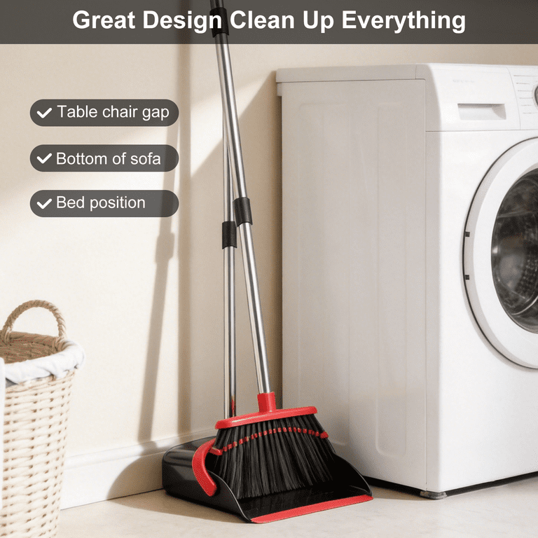 TAIMASI Broom and Dustpan Set, 52" Adjustable Handle photo 4
