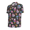 thumbnail image 4 of Wukai Rainbow Unicorn And Cat Icecream Men’s Polo Shirts,Quick-Dry Athletic Shirt,Classic Fit Shirts-Large, 4 of 8