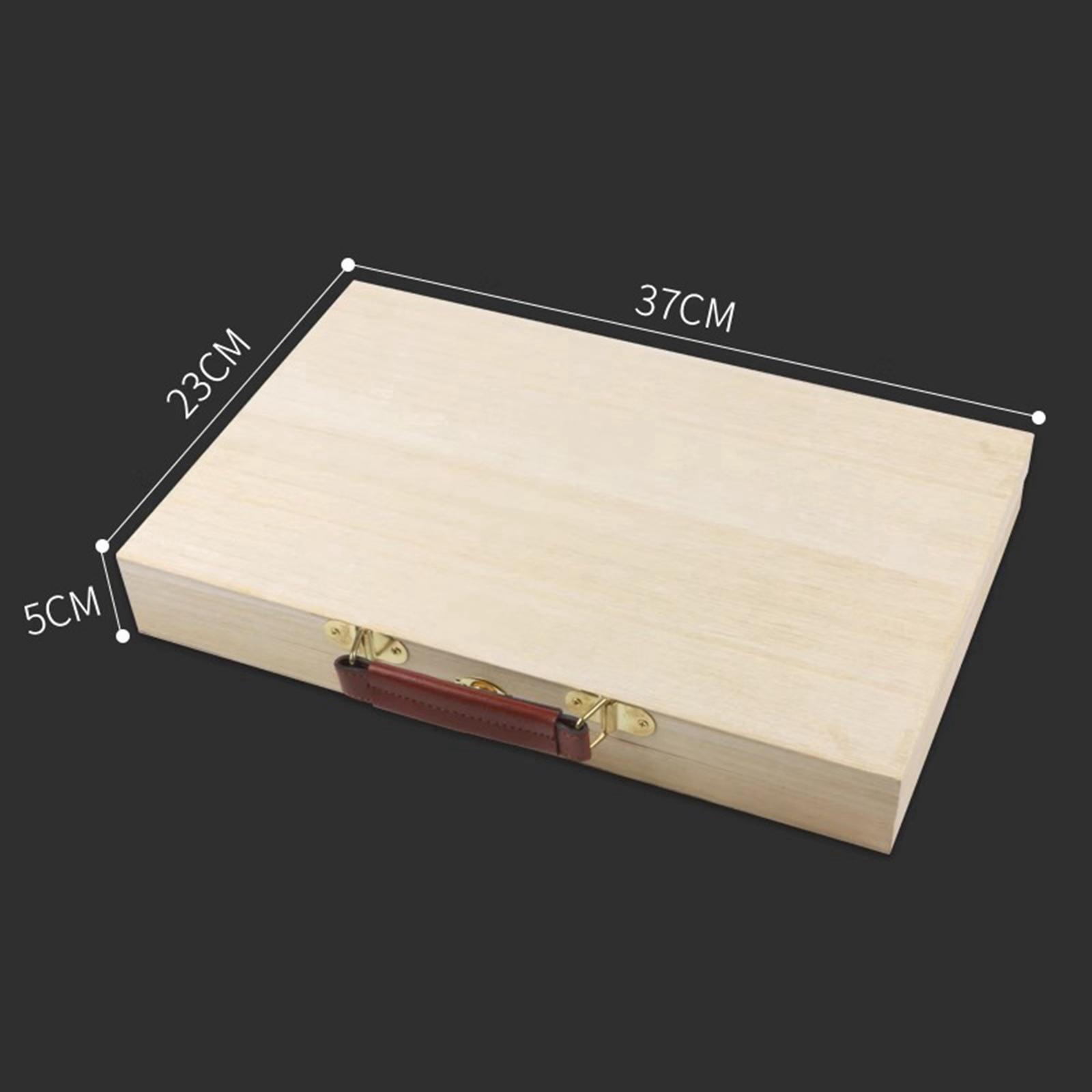 Sharprepublic Art Organizer Supply Box Wood Compact Handheld Craft Storage Accessory Case with