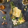 thumbnail image 5 of Winery Cutting Board, Bottle and Glass of Wine and Vineyards of Sunset Countryside Romantic Evening View, Tempered Glass Cutting and Serving Board, Wine Bottle Shape, Green Orange, by Ambesonne, 5 of 5
