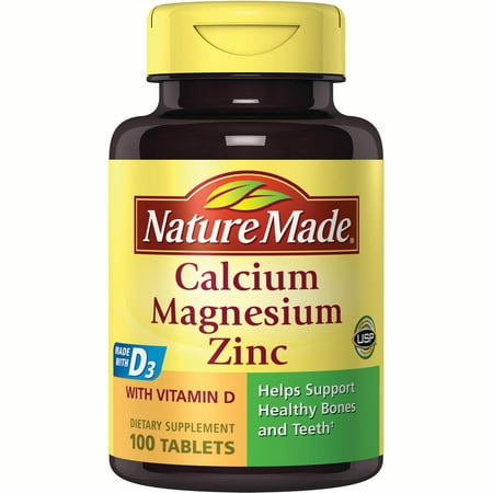 (2 pack) Nature Made® Calcium, Magnesium and Zinc (Best Zinc For Testosterone)