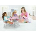 thumbnail image 2 of Badger Basket Tea Time Metal Table & Chair Set for Dolls up to 20 inches - Silver/Pink/Multi, 2 of 8
