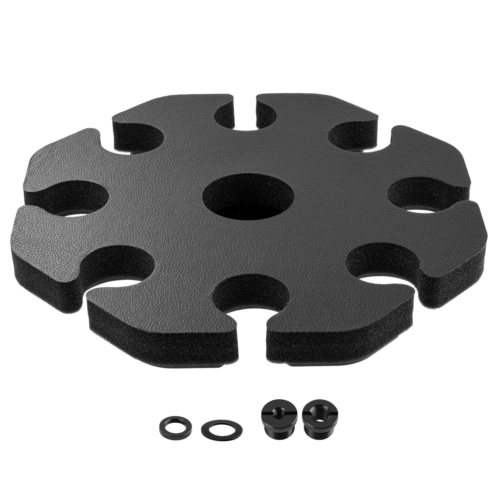 Lightweight Portable Microphone Stand Round Tray Attachment Holds up to 8 Microphones on Stage Organizers