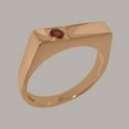 thumbnail image 2 of LBG British Made Real Solid 9k Rose Gold Natural Garnet Mens Band Ring - 33 size options - Size 6.25, 2 of 6