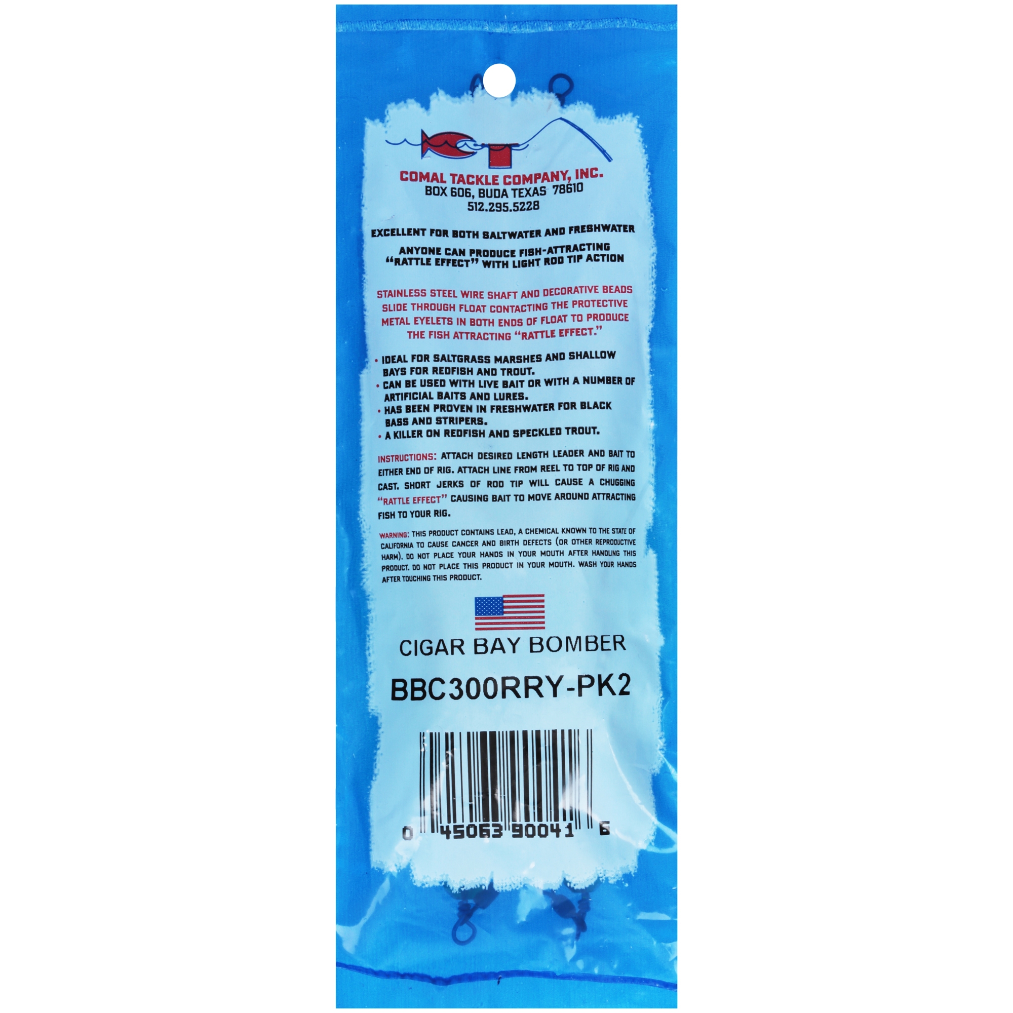 Comal The Bay Bomber™ Non-Weighted Tackle Rat'L Float 2 ct Pack