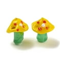 thumbnail image 3 of Handmade Bumpy Lampwork Beads Mushroom Yellow 17~17.5x15~15.5x15mm Hole: 1.2~1.6mm, 3 of 3
