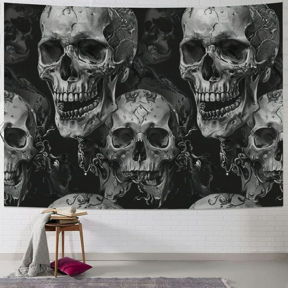 BCIIG Skulls Gothic Art Tapestry Wall Hanging Unique Style for Home Decor Living Room Bedroom Dorm 40x30inch