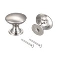 thumbnail image 1 of Caj?n Perillas, 2uds 24mm(0,94") Redondas Tirador Manijas Zinc Aleaci?n Cepillado Plata Unique Bargains perillas para gabinetes y muebles, 1 of 6