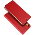 thumbnail image 5 of Genuine Leather Case Slim Folio Book Cover with Credit Card Slots,Kickstand Feature Stand Holder,Magnetic Closure [TPU Shockproof Interior Protective Case] for Apple iPhone XR,Red, 5 of 7