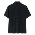 thumbnail image 1 of Men's and Women's Loose Imitation Linen Classical - Style Short - Sleeve Shirt, 1 of 3