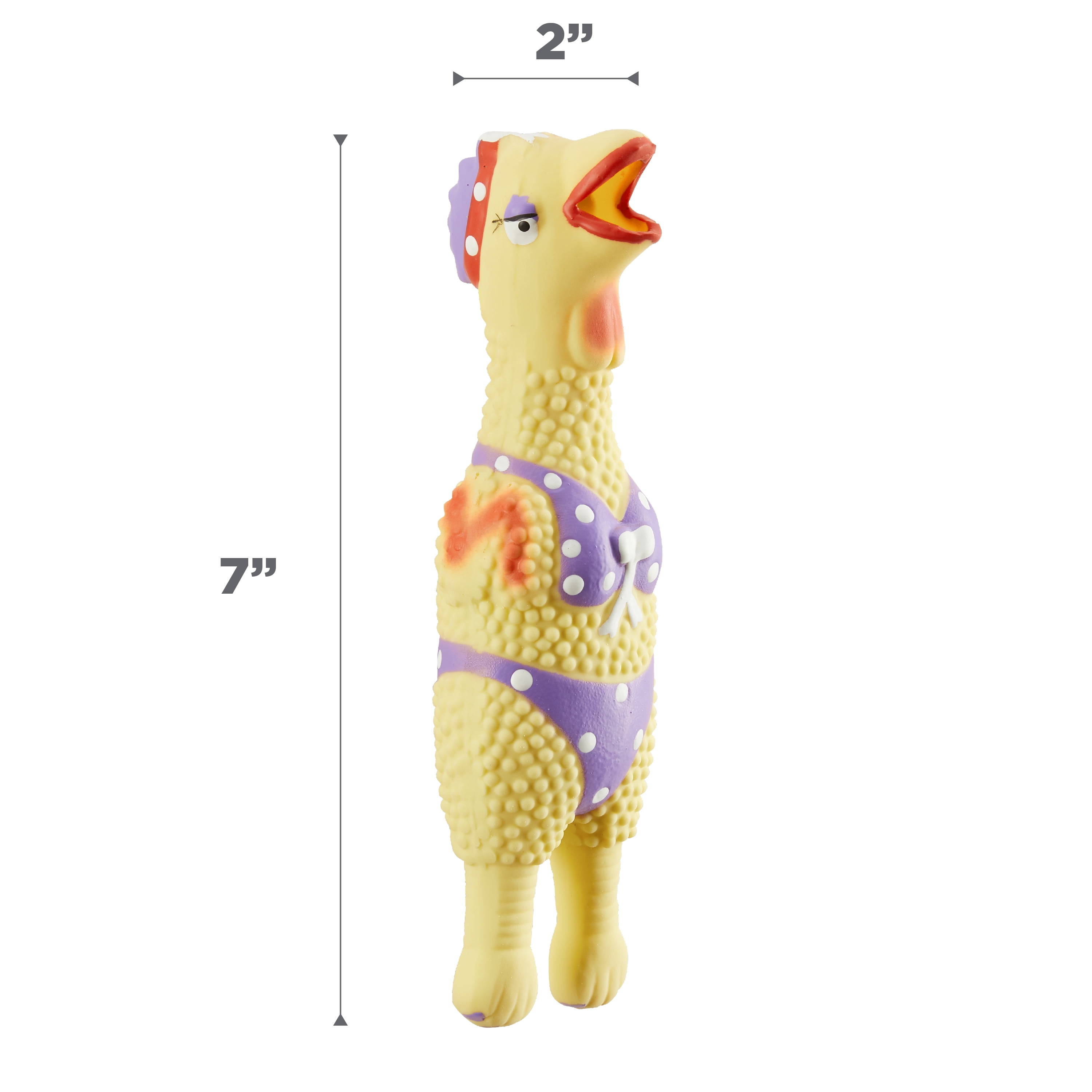 Outward Hound by Charming Pet Squawkers Henrietta Latex Squeaky Rubber Chicken Dog Toy, Funny Interactive Holiday Toy for Dogs, Small Size