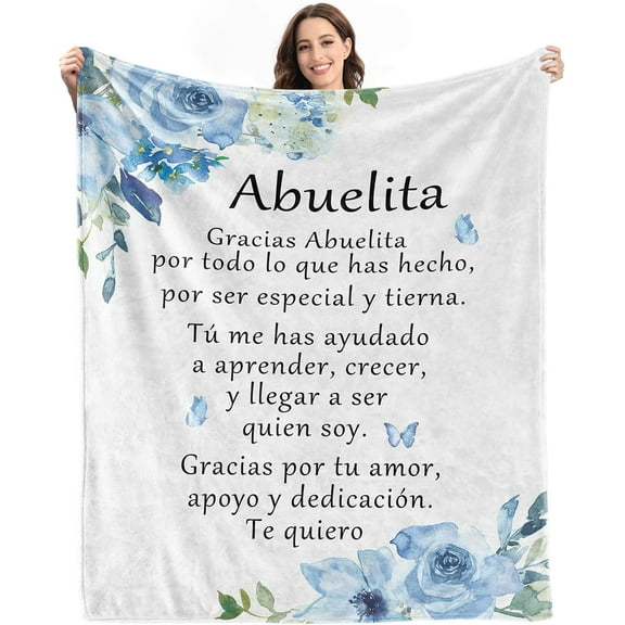 Grandma Gifts in Spanish - Birthday Gifts for Grandma - Grandma Gifts for Christmas Mothers Day - Abuela Gifts - Regalos para Abuela - Abuelita Gifts in Spanish Blanket in
