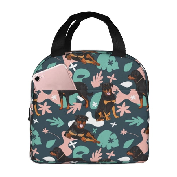 Easygdp Rottweiler Bolsa Térmica Premium - Tela Oxford Impermeable, Gran Capacidad, Bolsillo Frontal, Unisex para Trabajo, Escuela, Actividades al Aire Libre y Picnics