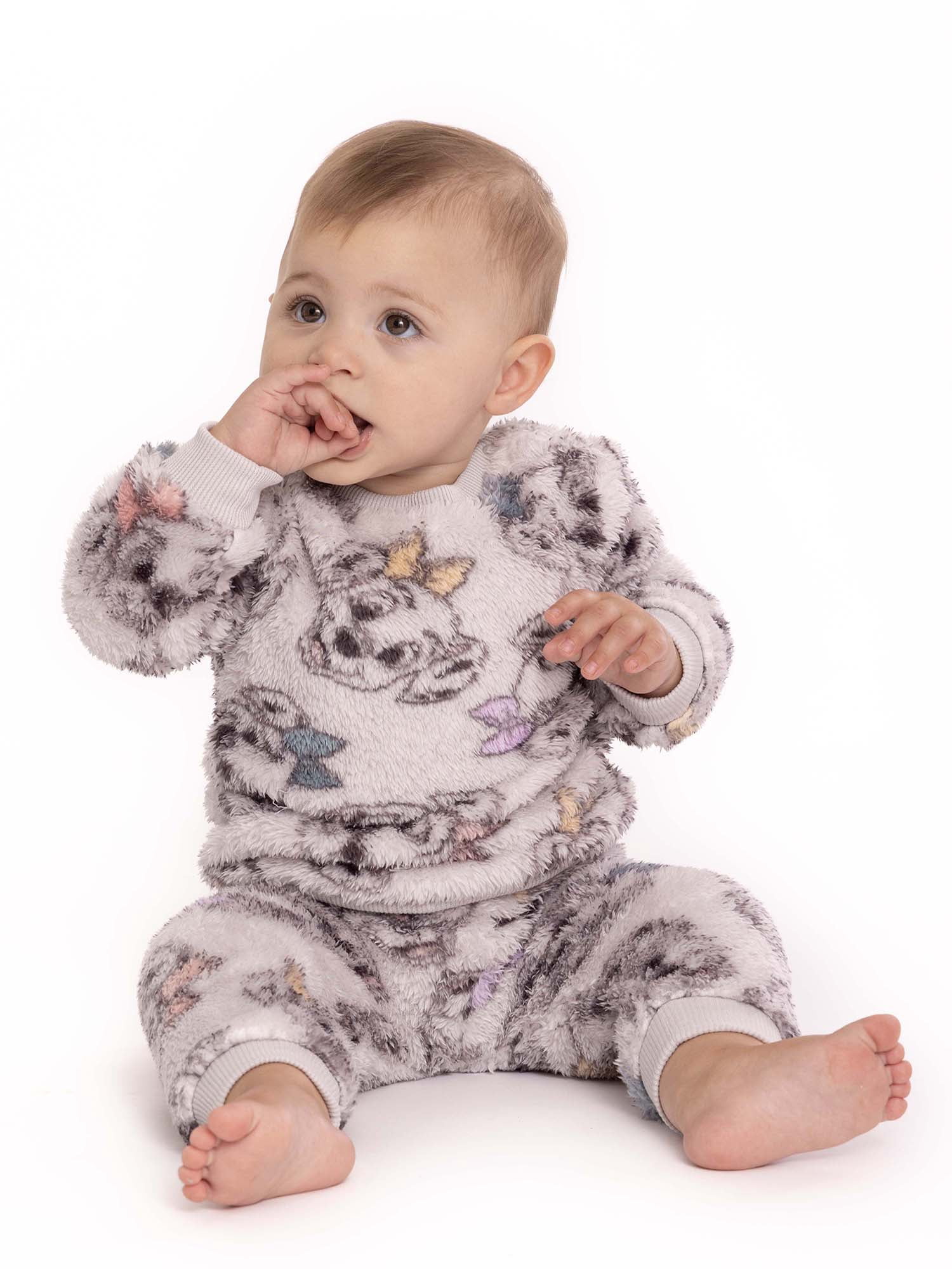 Disney 101 Dalmatians Baby Boys Long Sleeve Top and Pants Faux Sherpa Set, 2-Piece, Sizes 0/3-24 Months