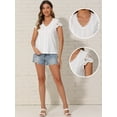 thumbnail image 2 of DARING DIVA Women's Dressy Short Sleeve Business Casual Shirts XS White, 2 of 6