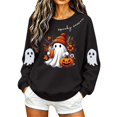 thumbnail image 6 of Sweatshirts for Women JIANLAI Spooky Season Cute Ghost Pumpkin Graphic Crewneck Sweatshirt, Fall Halloween Long Sleeve Pullover Top, Loose Casual Printed Sweatshirt, 6 of 7