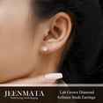 thumbnail image 6 of JeenMata Lab Grown Diamond Earrings 0.50 Carat Round Cut 18K White Gold Plated Solitaire Studs for Women, 6 of 9